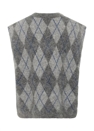Sasi vest Check Dark Grey/Blue Gestuz 